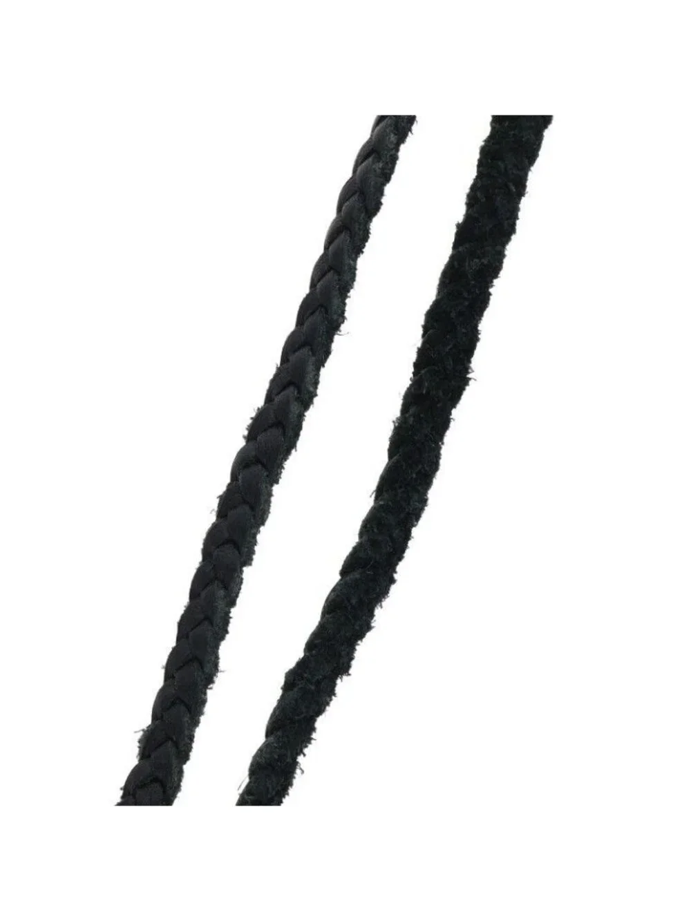 Chrome Hearts Leather Braid Scroll Blade Silver Necklace
